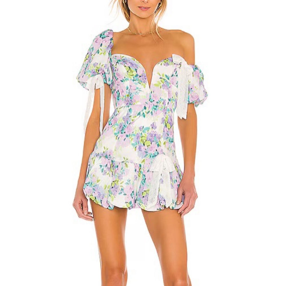 For Love and Lemons Alice Mini Dress in Lavender